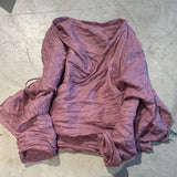 2025    24/4SN54 Chu, literary and retro irregular long-sleeved solid-color linen diagonal placket-lace-up shirt