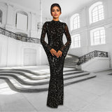 2025 C7186    Popular and  Fashion Women's Clothing Slim Sexy Long Sleeve Hot Diamond Dress New