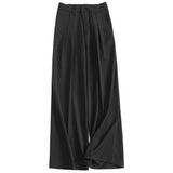 Pinch pleated high waist thin covering drape loose straight pants suit pants commuter workplace style women's pants casual pants J552