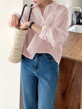Korean version ramie cotton loose temperament shirt top youth vitality commuting ins style short versatile lapel jacket