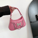 KKBOXLY 2025 Chain Portable Small Bag Women's popular New Fashion Retro One Shoulder Underarm Bag Niche Design Crossbody Baguette Bag