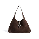 2025 popular large capacity suede tote bag women's underarm bag popular new shoulder bag retro, commuter cowhide small