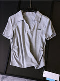 Solid color pinch pleated waist thin POLO collar top  summer new commuter versatile short-sleeved T-shirt women Z326