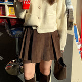 spring new Spice Girl skirt, short A-shaped version high waist and thin simple solid color Korean style pleated skirt
