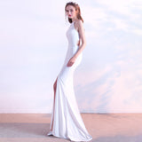 2025 Evening dress dress female neck slim slim slim model catwalk car model exhibition etiquette lady fishtail long dress