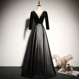 2025 Black banquet evening dress  new long  elegant art examination host chorus performance dress