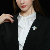 2025 New creative personalized design feeling clothing corsage anti-light pin cute vacation style hat teeth small brooch