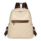 2025 Leisure commuter backpack 2025 new fashion simple large-capacity travel versatile women's bag soft leather student bag