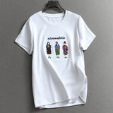 Cartoon embroidery thin meat cover straight cylinder collar  summer new age reduction versatile short-sleeved women's T-shirt Z926