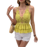 New women's clothing sexy wind woven vest summer new A-shaped hollow design suspender top women