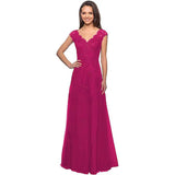 2025Hot trade evening dress women's shoulder long ball dress A-shaped skirt lace applique mesh formal party dress