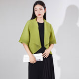 2025 handmade three-dimensional pleated jacket women's loose and versatile high-end large lapel short cardigan with top women's clothing