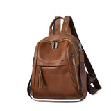 2025 fashion PU backpack single shoulder crossbody backpack large capacity splicing wind going out commuting fringed women's backpack
