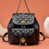 Autumn and winter new products women's bags, leather rhombus backpack women's  new fashion and high-end school bags, small backpacks