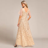 2025sequined V-neck split annual meeting dress  new sexy catwalk banquet  evening dress