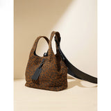 2025 Portable matte leopard print bag women's popular new autumn and winter high-end retro casual commuting leather bag