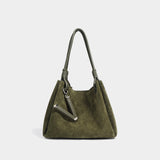 2025 High texture matte portable tote bag popular new two-layer anti-velvet cowhide retro fashion shoulder messenger bag