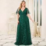 2025spring and summer new  evening dresses V collar mesh banquet performances host dress factory supply