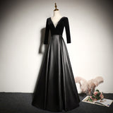 2025 Black banquet evening dress  new long  elegant art examination host chorus performance dress
