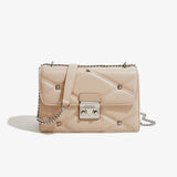 KKBOXLY 2025 PU diamond square bag fashionable versatile handbag summer women's messenger bag metal soft leather shoulder customization