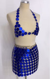 2025  3053 2025 sexy acrylic sequin round sheet thin sheet multi-layer splicing fashion suit top vest skirt