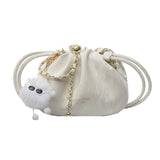 KKBOXLY 2025 Fashion Popular style small bag women's popular new casual versatile chain messenger bag popular shoulder drawstring bucket bag