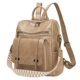 retro women's backpack new high-end PU soft leather dual-purpose shoulder bag large-capacity commuter backpack women