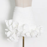 2025 Niche design tutu skirt  new milk white zipper hip wrap fungus edge splicing short skirt women