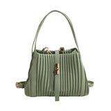 KKBOXLY 2025 Korean version of portable pleated rhombus bag women's popular new fashionable solid color versatile shoulder bag simple casual messenger bag