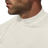 KKBOXLY 2025 Autumn and winter long-sleeved German velvet bottoming shirt 2025 casual solid color semi-turtleneck tight long-sleeved top men