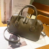 leather women's bag new first-layer vegetable tanned cowhide Boston bag retro portable versatile messenger bag women's shoulder