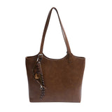 KKBOXLY 2025 Retro bag women's large capacity popular new versatile casual shoulder shopping bag simple commuter tote bag