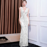 2025 Evening dress, socialite style, light luxury temperament, high-end banquet, high-end sense, heavy industry sequins, long and thin dress