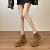 2025  Low-top velvet snow boots women's winter new thick-heeled thick-soled cotton boots small height-increasing warm short boots