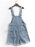 Z500 sweet girl denim overalls summer new retro loose curled wide-leg shorts suspender jumpsuit