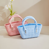 KKBOXLY 2025 PVC Barbie jelly bag fashionable versatile woven vegetable basket dirt-resistant and easy to wash summer women's handbag customization