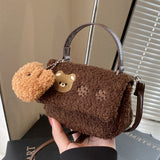 KKBOXLY 2025 Autumn and winter super fire niche lamb furry bag women's popular new versatile chain messenger bag mini furry bag