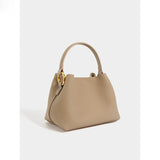 2025 Niche design texture first layer cowhide soft bag portable vegetable basket bag shoulder crossbody mini bucket bag women