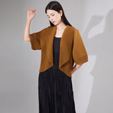 2025 handmade three-dimensional pleated jacket women's loose and versatile high-end large lapel short cardigan with top women's clothing