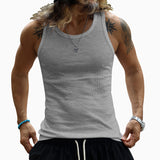 KKBOXLY 2025 popular summer new n tough guy men's T-shirt New men's threaded vest sports leisure fitness vest
