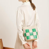Spring and summer new  cowhide versatile bucket bag women's large-capacity niche shoulder messenger bag