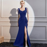 2025 Evening dress dress women's high-end banquet wear black dress Hepburn style design sense formal settings slim long dress