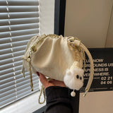 KKBOXLY 2025 Fashion Popular style small bag women's popular new casual versatile chain messenger bag popular shoulder drawstring bucket bag