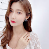 2025 South Korea Dongdaemun 2023 new earrings simple fashion 925 silver needle high sense color zircon butterfly stud earrings