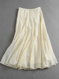 Solid color high waist and thin romantic elegant temperament swinging umbrella skirt fairy long skirt skirt A-shaped skirt K906