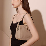 Large capacity leather simple shoulder bag  new first layer cowhide women's bag soft leather underarm bag wide shoulder strap crossbody