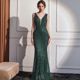 2025 Evening dress Women's sequins Company annual meeting Internet celebrity activities Dinner party Car model etiquette Miss Skinny long dress