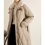 2025 trench coat goose down jacket long, high-end 95 white goose down big fur collar Rex rabbit fur collar down jacket thickened jacket winter