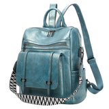 retro women's backpack new high-end PU soft leather dual-purpose shoulder bag large-capacity commuter backpack women