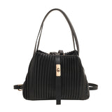 KKBOXLY 2025 Korean version of portable pleated rhombus bag women's popular new fashionable solid color versatile shoulder bag simple casual messenger bag